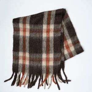 Terrain Plaid Blanket Scarf Brown Pink